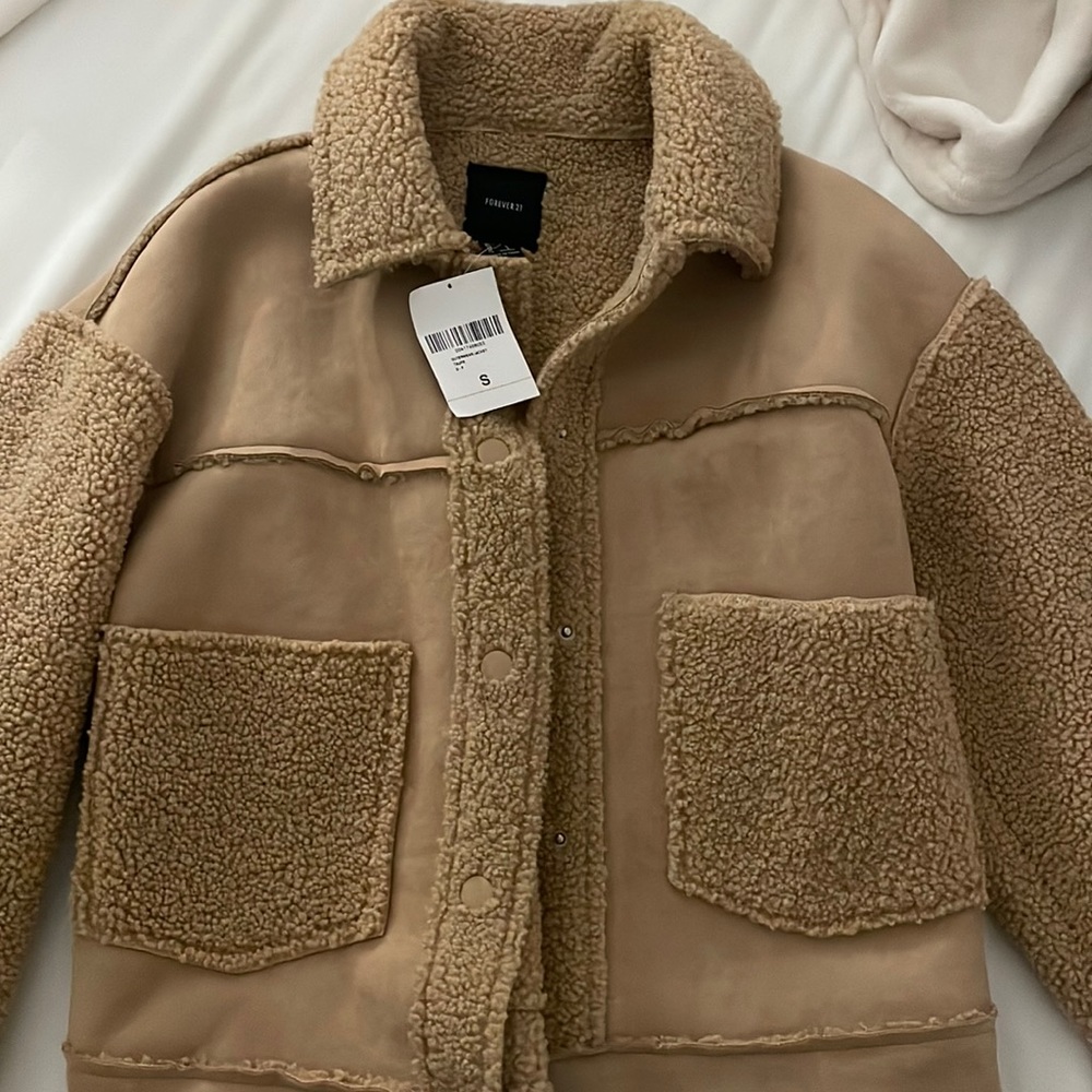 Faux Sherling & Suede Jacket